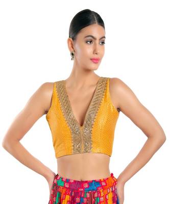 Jain Silk Padded V-Neck Blouse 1