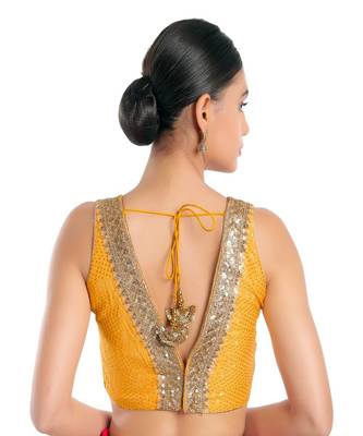 Jain Silk Padded V-Neck Blouse 2