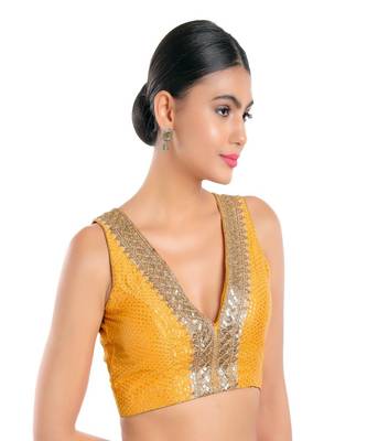 Jain Silk Padded V-Neck Blouse 3