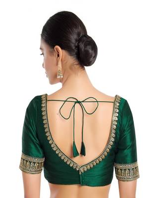 Muhenera Mulberry Padded Sweatheart Neck Blouse 2