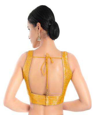 Brocade Padded V-Neck Blouse 2