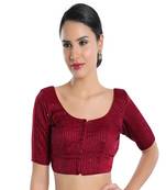 Jain Silk Padded Round Neck Blouse