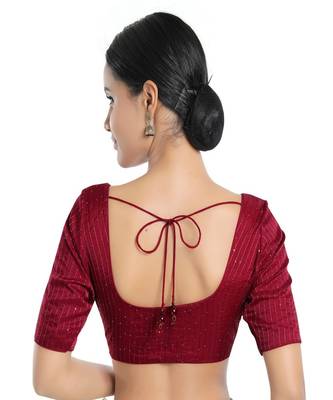 Jain Silk Padded Round Neck Blouse 2
