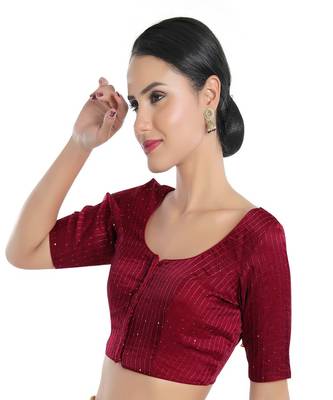 Jain Silk Padded Round Neck Blouse 3