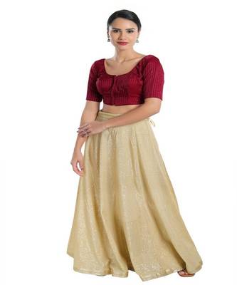 Jain Silk Padded Round Neck Blouse 4