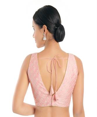 Muhenera Jain Silk Padded V-Neck Blouse 2