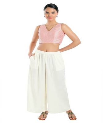 Muhenera Jain Silk Padded V-Neck Blouse 4