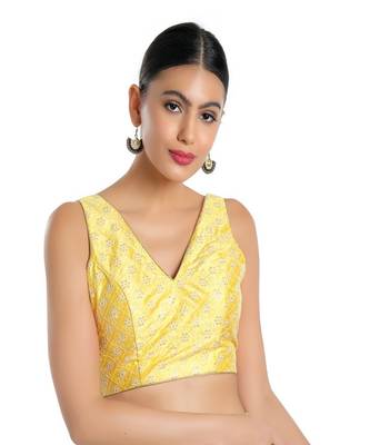 Muhenera Jain Silk Padded V-Neck Blouse 1