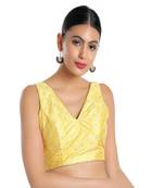 Muhenera Jain Silk Padded V-Neck Blouse