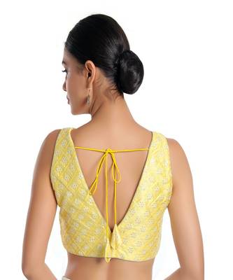 Muhenera Jain Silk Padded V-Neck Blouse 2