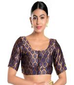 Brocade Padded Round Neck Blouse
