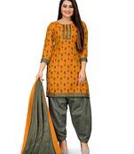 Women's Cotton Printed Salwar Suit Material With Printed Dupatta(Unstitched)