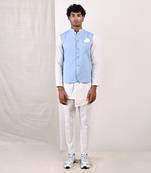 Off- White And Blue Damian Set