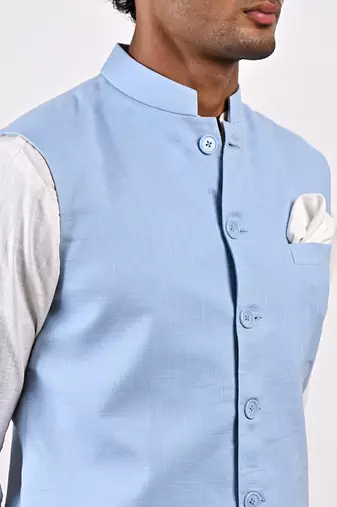 Off- White And Blue Damian Set