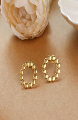 Matte Gold Plated Circle Studs 1