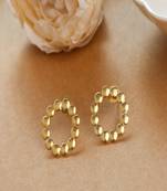 Matte Gold Plated Circle Studs