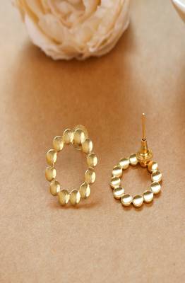Matte Gold Plated Circle Studs 3