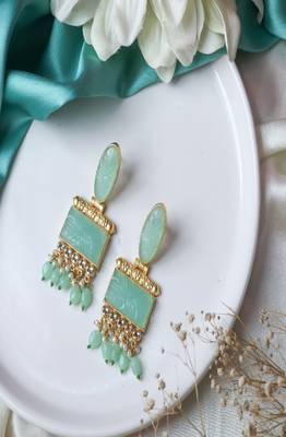 Traditional Mint Craving Stone Earring 1