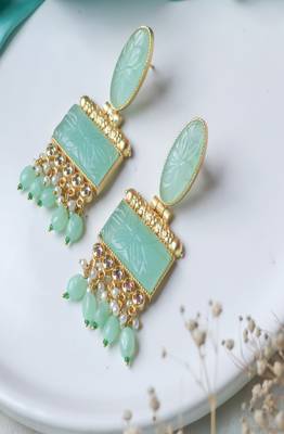 Traditional Mint Craving Stone Earring 2