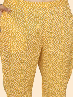 Vbuyz Women'S Embroidered Straight Cotton Yellow Stitched Kurta Pant With Dupatta 8