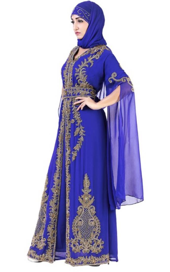 Buy New Moroccan Long Sleeve Kaftan abaya Maxi Fancy Dress For women Gown