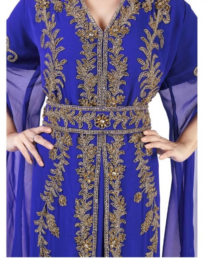Buy New Moroccan Long Sleeve Kaftan abaya Maxi Fancy Dress For women Gown