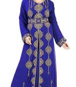 New Moroccan Kaftan Arabic Abaya Maxi Hand Zari Work Beaded Farasha Floor Length Party Wear Women Dress