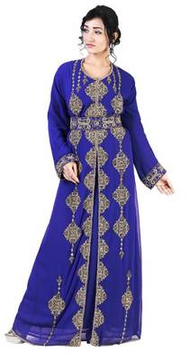 New Moroccan Kaftan Arabic Abaya Maxi Hand Zari Work Beaded Farasha Floor Length Party Wear Women Dress 5