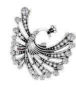 Silver crystal brooch