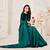 Dark green embroidered silk saree with blouse