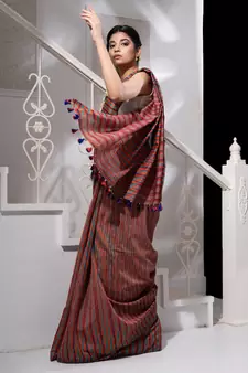 Multicolor Ikkat Handloom Saree