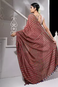 Multicolor Ikkat Handloom Saree