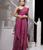 Pink with Multicolor Ikkat Handloom Saree