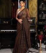 Black Multicolor Ikkat Handloom Saree