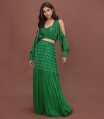 Green Bohemian Lehenga Set