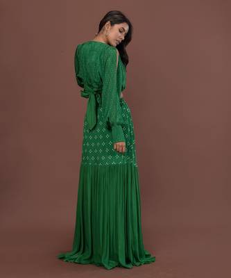 Green Bohemian Lehenga Set 7