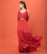 Red Bohemian Lehenga Set