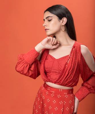 Red Bohemian Lehenga Set 4