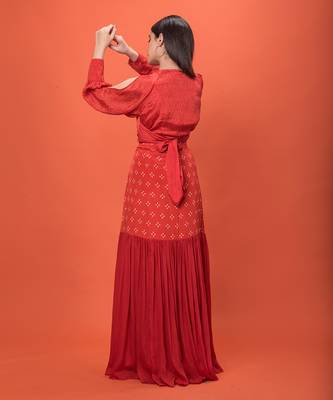 Red Bohemian Lehenga Set 6