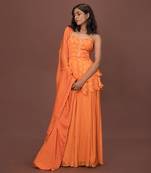 Orange Layered Kurta & Sharara Set