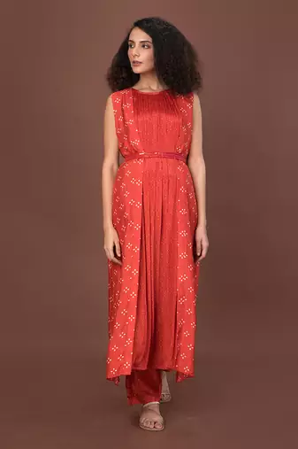 Red Medieval Kurta Set