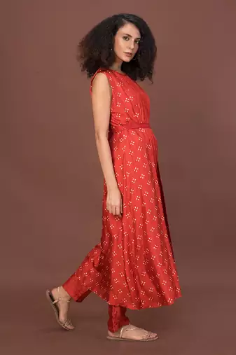 Red Medieval Kurta Set