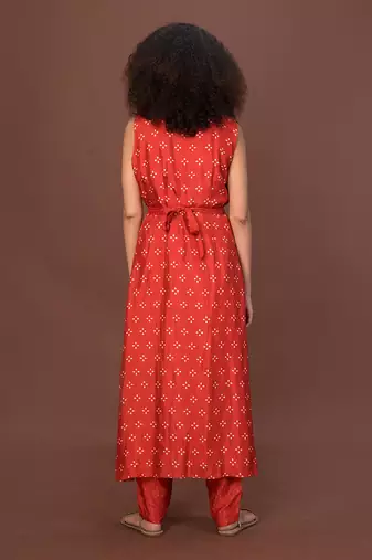 Red Medieval Kurta Set