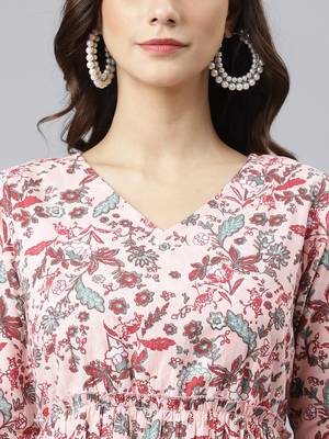 Peach printed cotton ethnic-kurtis 4