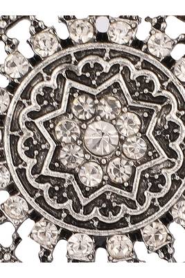 Alluring Designer Silver Plated Stone Studded Adjustable Finger Ring 2