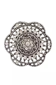 Alluring Designer Silver Plated Stone Studded Adjustable Finger Ring