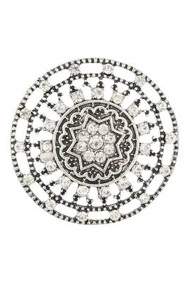 Diving Silver Plated Stone Studded Alloy Floral Ring 3