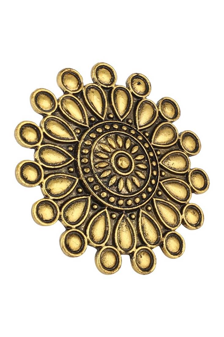 Stunning Tribal Look Oxidised Silver Plated Adjustable Floral Ring