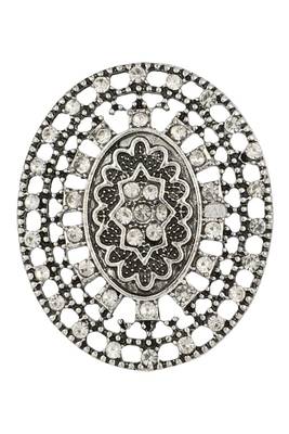 Classy Silver Plated Stone Studded Alloy Floral Ring 3