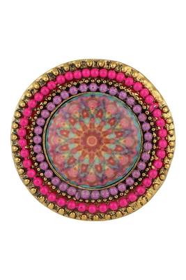 Heavenly Designer Gold Plated Enamelled Stone Studded Adjustable Finger Ring 3